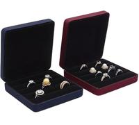 Caja de exhibición for joyas, caja de joyería pequeña, organizador for collares y anillos, mini estuche for joyas, caja de almacenamiento de joyas de viaje de doble capa, caja de acabado for aretes, e