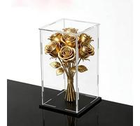 Caja de exhibición Transparente, Acrylic Case Protection Storage Bins Cosmetic Cards Black Base Cube Box Multi Sizes(10x30x25cm(4"x12"x10"))