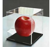 Caja de exhibición Transparente, Acrylic Display Case Black Base Plastic Box For Action Figures Multiple Sizes(20x20x50cm(8"x8"x20"))