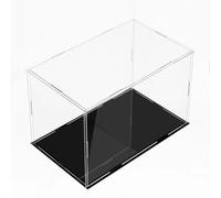 Caja de exhibición Transparente, Acrylic Display Case Figuress Jewelry Black Base Stackable Door Multi Sizes(25x25x45cm(10"x10"x18"))