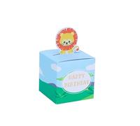 Caja de favores para fiesta de cumpleaños de niños 5 piezas Donut Farm Animal Swan Space Candy Bolsas de regalo Jungle Safari Treat Box Baby Shower-Lion2 5 piezas, No incluye adhesivo