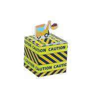 Caja de favores para fiesta de cumpleaños de niños 5 piezas Donut Farm Animal Swan Space Candy Bolsas de regalo Jungle Safari Treat Box Baby Shower-construction5 5pcs, No incluye adhesivo