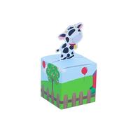 Caja de favores para fiesta de cumpleaños de niños 5 piezas Donut Mermaid Farm Animal Swan Space Candy Bolsas de regalo Jungle Safari Treat Box Baby Shower-Cow 5pcs, No incluye adhesivo