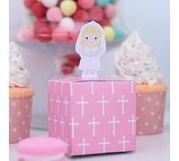 Caja de favores para la fiesta de cumpleaños de los niños 5 piezas Donut Farm Animal Swan Space Candy Bolsas de regalo Jungle Safari Treat Box Baby Shower-blond girl 5pcs, No incluye adhesivo