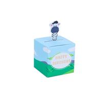 Caja de favores para la fiesta de cumpleaños de los niños 5 piezas Donut Farm Animal Swan Space Candy Bolsas de regalo Jungle Safari Treat Box Baby Shower-Zebra 5 piezas, pegatina incluida