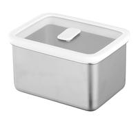 Caja de fermentación de acero inoxidable con tapa transparente para pizza y masa de pan, recipiente hermético de almacenamiento de alimentos con sello de silicona, 20 x 13 x 8 cm (1500 ml)