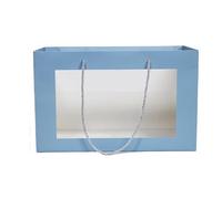 Caja de flores 3 piezas, original, cartón colores, cesta portátil for hacer tú mismo, embalaje y frutas, caja regalo para Mujeres(Blue)