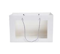 Caja de flores 3 piezas, original, cartón colores, cesta portátil for hacer tú mismo, embalaje y frutas, caja regalo para Mujeres(White)
