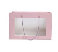 Caja de flores 3 piezas, original, cartón colores, cesta portátil for hacer tú mismo, embalaje y frutas, caja regalo para Mujeres(Pink)