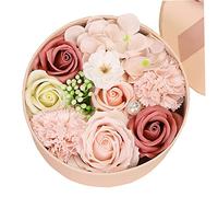 Caja de flores de jabón artificial, jabones perfumados de rosa de clavel, decoración de flores corporales de baño perfumadas con pétalos de rosa de clavel para bodas, día de la madre, día de San Vale