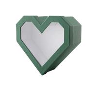 Caja de flores en forma de corazón, Cajas de Regalo florales con tapas de ventana transparentes, arreglos florales, decoración del Día de San Valentín, 1 ud.(Color:Green,Size:28 * 27cm)