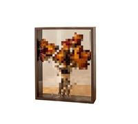 Caja de Flores for exhibición Ramo, Caja Sombra Transparente Profunda con Imagen 3D for Manualidades, Marcos Recuerdos, Mesa Madera Memoria(Color 2,17.8x30.3x10cm)