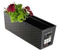 Caja de flores KADAX con inserto, 18 x 56 cm, patrón de ratán