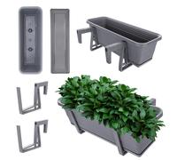 Caja de flores KADAX con soporte y asas, antracita, 50 cm