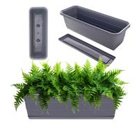 Caja de flores KADAX incl. soporte, con o sin asas, antracita, 60 cm