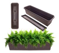 Caja de flores KADAX incl. soporte, con o sin asas, marrón, 60 cm
