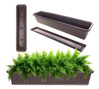 Caja de flores KADAX incl. soporte, con o sin asas, marrón, 80 cm