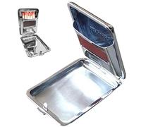 Caja de fósforos Mini Caja de coincidencias de acero inoxidable con placa de fricción Impermeable de plata portavasos Mini sargento de colegio portátil para almacenamiento de fósforos, caja de fósfor