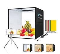 Caja de Fotos de 16 x 16 Pulgadas, Kit de Estudio portátil Plegable rápidamente con paño de luz Suave, Equipo de fotografía Profesional, luz Blanca Ajustable, luz Suave, luz cálida