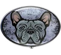 Caja de fotos de cristal con diseño de bulldog francés, diseño de cachorro francés, pastillero de cristal, caja de caramelos