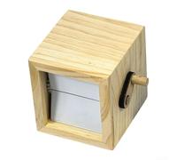 Caja de fotos de madera con sistema de animación manual de manivela e iluminación LED de tres modos, montaje y visualización optimizados de 8 o 16 fotos (natural, 16 piezas)