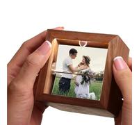 Caja de fotos hecha a mano de madera, marco de animación personalizado con iluminación, regalo de compromiso perfecto para novia, novio, familia, padres, dama de honor
