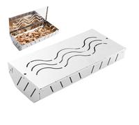Caja De Fumar Para Pellet Grill - Caja De Fumadores De Chips De Madera | Accesorios De Parrilla De Carbón De Madera Con Tapa | Caj De Fumadores Hecha De Acero Inoxidable Para Aroma Intensivo De Humo
