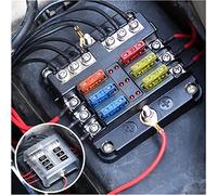 Caja de fusibles 6 vías Kit automóviles barra autobús con portada fusible marino soporte 12V24V for marinos bote for automóvil