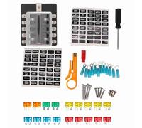 Caja de fusibles de cuchilla de 10 vías, bloque de fusibles de 10 32 V 100 A con indicador de advertencia LED rojo para automóvil, RV, yate y autobús marino, panel de