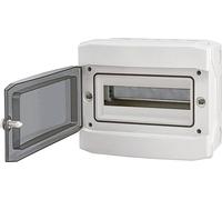 Caja de fusibles de superficie IP65, resistente al agua y al polvo, subdistribución, incluye accesorios, caja de distribución robusta (1 fila, 12 módulos)