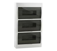 Caja de fusibles, distribuidor pequeño, IP40, subdistribución, 3 filas, 36 módulos 3 x 12 con carril DIN, distribuidor en superficie, montaje