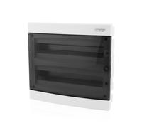 Intratec Caja de Distribución Empotrada 2 Fila - Caja de Distribución IP40 para 36 Módulos con Puerta Transparente y Riel para Instalación Eléctrica Fácil en Casa y Negocios - 357 x 382 x 106mm