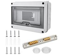 Caja de fusibles empotrada: caja de distribución, caja de fusibles, 8 módulos, IP65, para espacios húmedos, distribuidor pequeño, 1 fila