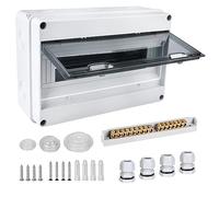 Caja de fusibles empotrada, caja de distribución IP65 con 1 fila 15 módulos, pinzas de latón, distribuidor pequeño distribuidor subdistribución para habitaciones húmedas, jardines, exteriores, villas