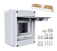 Caja de fusibles empotrada, caja de distribución, subdistribución, IP65, con 1 fila, 5 módulos, pinzas de latón, distribuidor pequeño, para habitaciones húmedas, jardines, exteriores, villas