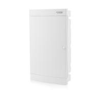 Intratec Caja de Distribución Empotrada 3 Fila - Caja de Distribución IP40 para 36 Módulos con Puerta Blanco y Riel para Instalación Eléctrica Fácil en Casa y Negocios - 482 x 283 x 106mm
