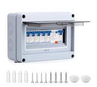 Caja de fusibles empotrada, IP65, caja de distribución con disyuntor Fi, distribuidor pequeño, distribuidor para estaciones de carga/piscinas/villas, disyuntor de 63 A, interruptor de separación AC 2