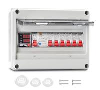 Caja de fusibles empotrada, IP65, caja de distribución con protección contra sobretensiones, 2 x 32 A, 2 x 16 A, 2 interruptores separadores de 6 A CA para taller, garaje, autocaravanas