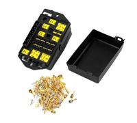 Caja de fusibles for Coche de 16 vías, 12v/24V, con 7 relés, protección de Circuito, Bloque de distribución de energía automotriz, Centro de Control de relés(Box Terminal)