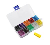 Caja de fusibles for Coche, ignífuga, Bloque de fusibles de Cuchilla de 32 V y 75 A con Doble Tapa for fusibles, 12 vías (6 vías), for Coche, embarcación y Triciclo.(100 Pcs Fuse)