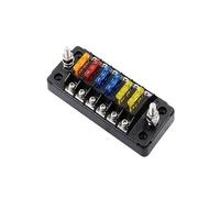 Caja de fusibles for Coche, ignífuga, Bloque de fusibles de Cuchilla de 32 V y 75 A con Doble Tapa for fusibles, 12 vías (6 vías), for Coche, embarcación y Triciclo.(6 Ways)