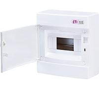 Caja de fusibles, IP40, distribuidor pequeño, distribuidor de corriente, distribuidor de pared, 1 fila hasta 8 módulos (puerta blanca)