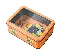 Caja de galletas vacías de 180 g, caja de galletas portátil de Halloween, organizador de metal rectangular, caja rectangular de hojalata de metal festiva | Multifuncional Halloween Treat Keeper | Caja