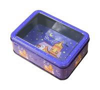 Caja de galletas vacías de 180 g, caja de galletas portátil de Halloween, organizador de metal rectangular, caja rectangular de hojalata de metal festiva | Multifuncional Halloween Treat Keeper | Caja