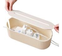 Caja de gestión de cables, 33 x 13,2 x 11 cm, con tapa, organizador de cables de escritorio, ocultador de extensión de almacenamiento de cables multifuncional, para cables de TV, computadora, router