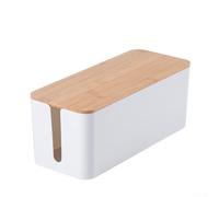 Caja de gestión de cables blanca para regletas y cables, organizador de cables de plástico ABS para desordenar detrás del escritorio o soporte de TV, contenedor de almacenamiento resistente al calor