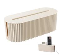 Caja de gestión de Cables Caja de gestión de Cables de 13 x 5 x 4 Pulgadas con Tapa y Ranura PP para Ocultar y regleta para el hogar, Oficina, Escritorio, TV, computadora, USB Oculto para ca