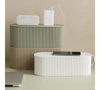 Caja de gestión de cables con aberturas en ambos extremos que garantiza una ventilación adecuada mientras mantiene tu espacio ordenado (verde pequeño)