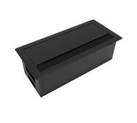 Caja de gestión de cables de aleación de aluminio con diseños de operaciones silenciosas y enchufe integrado para cableado de escritorio organizado, organizadores de cables de escritorio con enchufe
