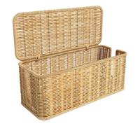 Caja de gestión de cables de ratán hecha a mano | Caja grande para ordenar cables con tapa | Organizador de enchufes antipolvo | para cables de TV, tira de alimentación, cubierta entrelazada, cajas de